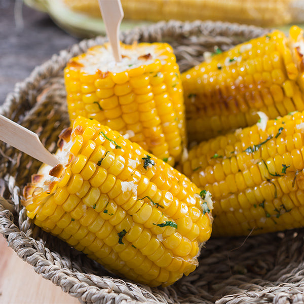Precooked corn on cob in vacuum bag, Holland brand, fresh and ready to eat vegetable, 0.4 kg.