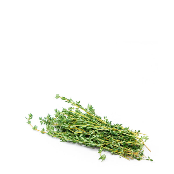Fresh thyme herb bunch from Kenya, 0.10 kg, with vibrant green leaves and woody stems, ideal for culinary use.