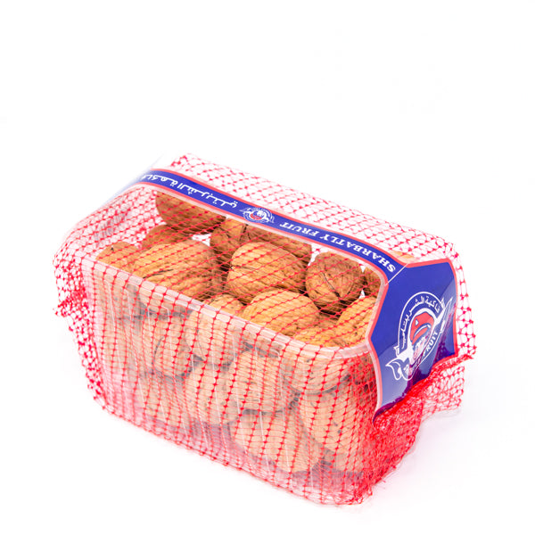 A 0.5 kg pack of Sharbatly walnuts, whole and shelled, showcasing fresh, natural nuts on a neutral background.