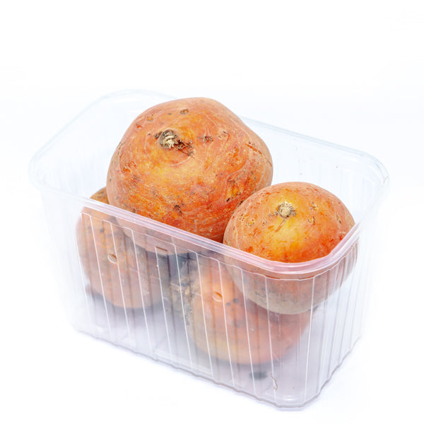 Golden beetroot vegetable from Holland, 1 kg pack, showcasing fresh, vibrant golden beets with leafy greens attached.