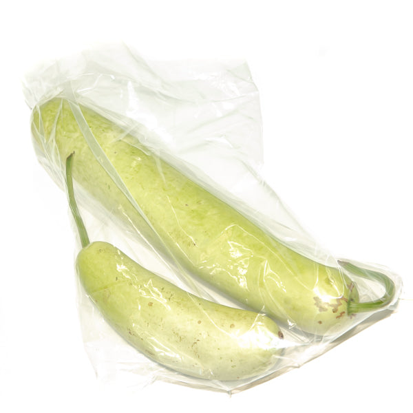Fresh 2 kg pack of bottle gourd, calabash, cucuzza squash, a vegetable from Local Market, shown in a basket.