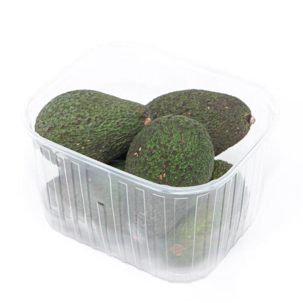 Fresh Hass avocados from Kenya in a 1 kg pack, showing ripe green fruit with smooth skin and natural texture.