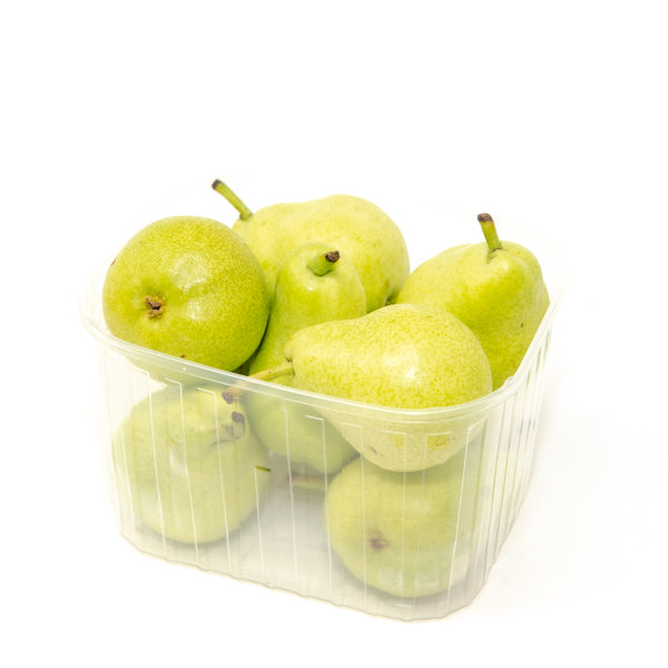 Fresh Vermont Beauty pears in a 1 kg pack by Sharbatly, showcasing ripe, crisp fruit with green skin and natural textures.