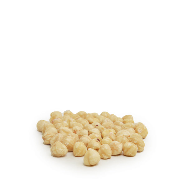 All-natural hazelnuts from Fresh Nuts in a 0.25 kg pack, showing whole, roasted hazelnuts on a white background.