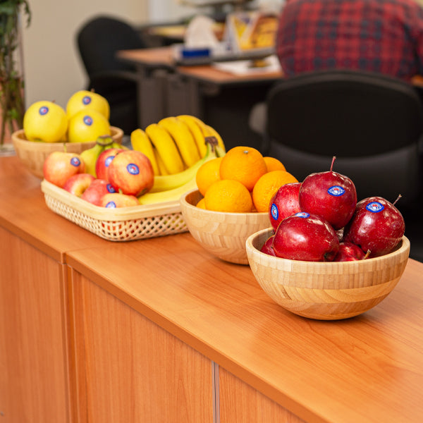 Assorted mixed fruit in a carton, ideal for office snack bundles, featuring a variety of fresh, colorful fruits by Mixed.