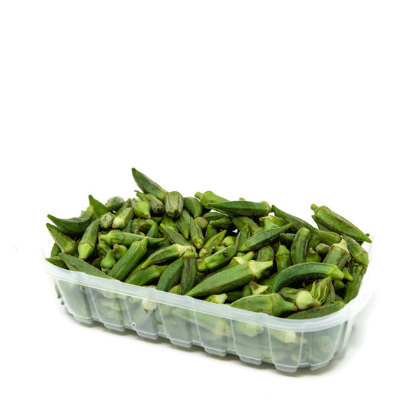 Fresh small to medium okra vegetables from Local Market in a 0.4 kg pack, ready for cooking or salads.