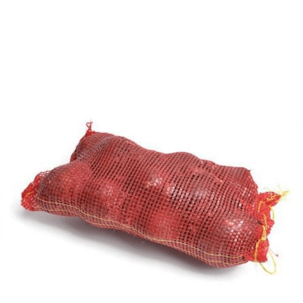 Red onions in a 1.6 kg bag from Local Market, fresh vegetable with layered red skin and white flesh visible.
