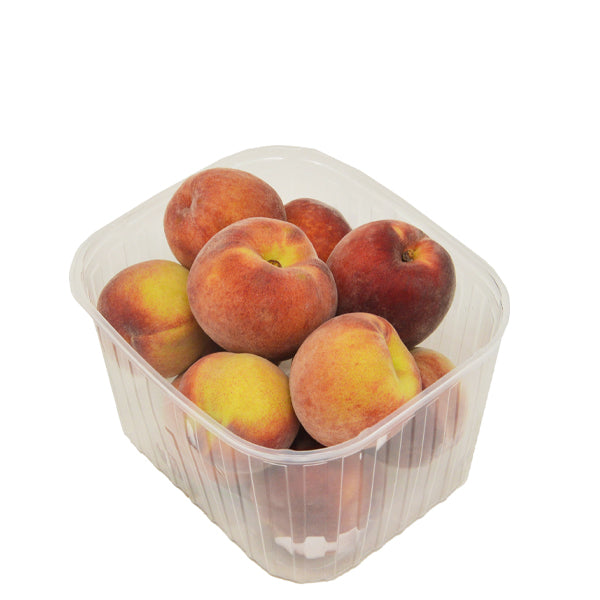 Fresh Sharbatly peaches in a 1 kg pack, showcasing ripe, juicy yellow-orange fruit with a smooth skin and natural texture.
