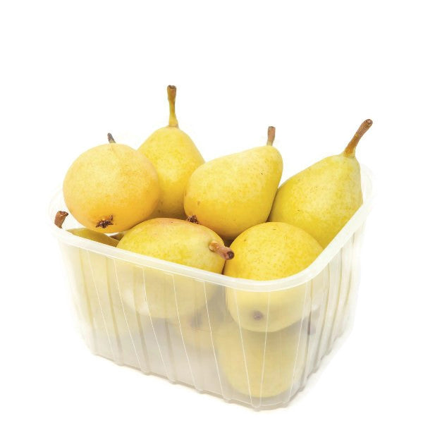 Fresh Ercolini pears in a 1 kg pack, showing ripe, green fruit with smooth skin, ideal for healthy snacking or cooking.