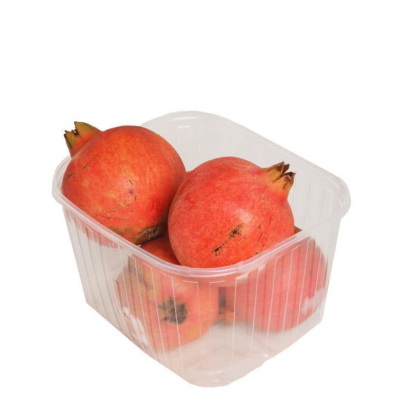 Fresh red pomegranates from Sharbatly, 1 Kg pack, showcasing vibrant, ripe fruit with glossy skin.