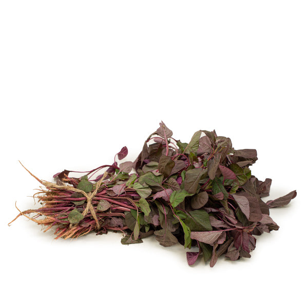 Fresh red spinach bunch from Local Market, weighing 0.7 kg, with vibrant green leaves and sturdy stems.