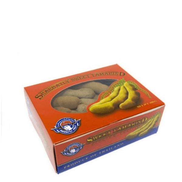 Sweet tamarind fruit from Sharbatly in a 0.45 kg pack, showing ripe, textured tamarind pods and pulp.