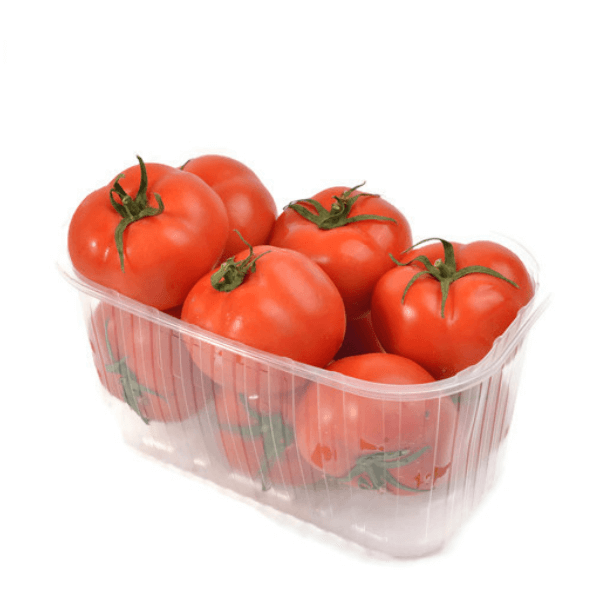 Fresh round tomatoes in a 1 kg pack from Local Market, showing vibrant red vegetables for cooking or salads.
