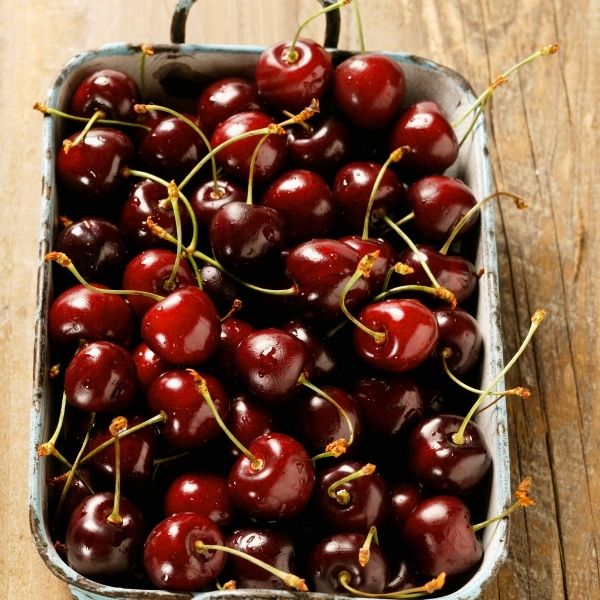 Fresh red cherries from Sharbatly in a luxurious 2 kg gift box, showcasing vibrant, ripe fruit perfect for gifting or snacking.