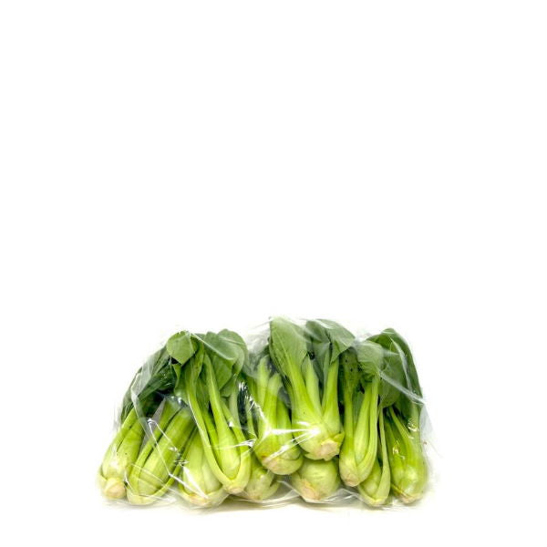 Fresh Paksoy baby Thai vegetable in a 0.5 kg pack, showcasing vibrant green Pak Choi leaves and stalks.