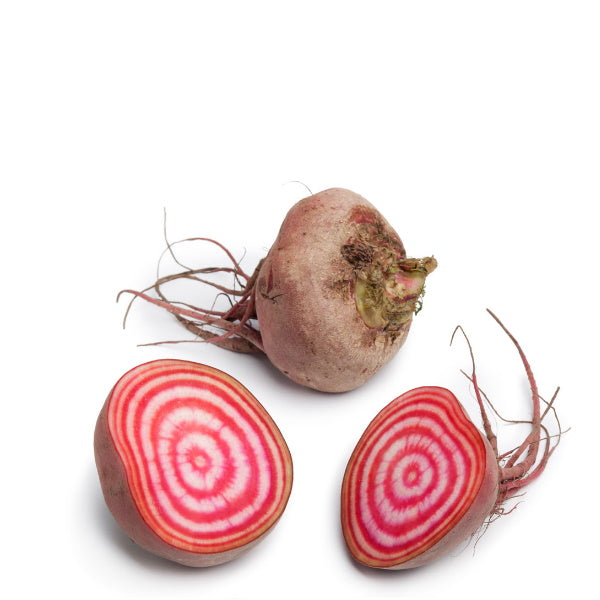 Fresh Holland Beetroots Chioggia, 1 kg pack, vibrant striped vegetables perfect for salads and cooking.