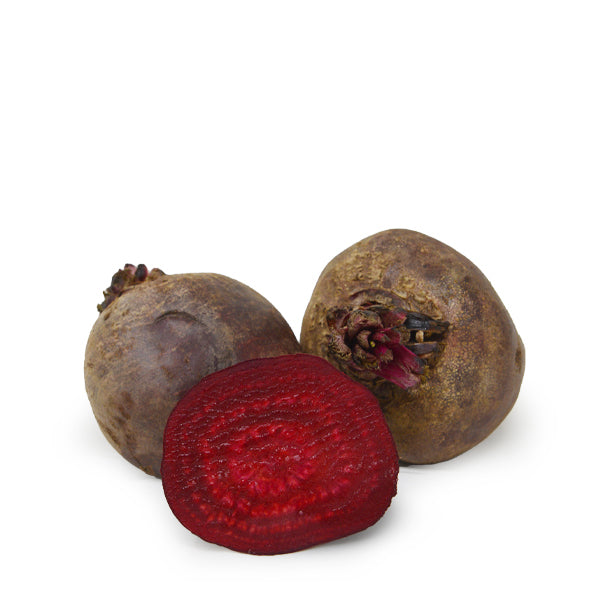 Fresh beetroots from Local Market, 2 kg pack, showcasing vibrant red roots with leafy green tops in a vegetable display.