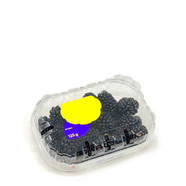 Fresh blackberries from Sharbatly in a 0.125 kg pack, showcasing ripe, juicy blackberries on a natural background.