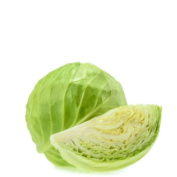 Fresh single cabbage white vegetable from Local Market, showing its leafy exterior and compact shape.
