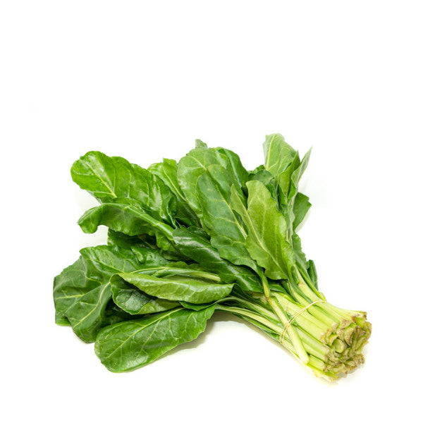 Fresh baby green chard bunch from Holland, showcasing vibrant leafy vegetable with tender stems in a 0.3 kg bundle.