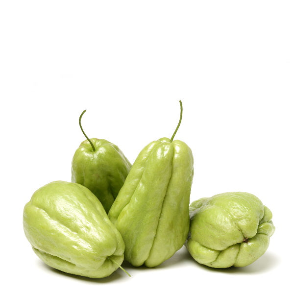 Fresh green chayote squash from Local Market, 1 kg pack, showcasing smooth, light green vegetable with textured skin.