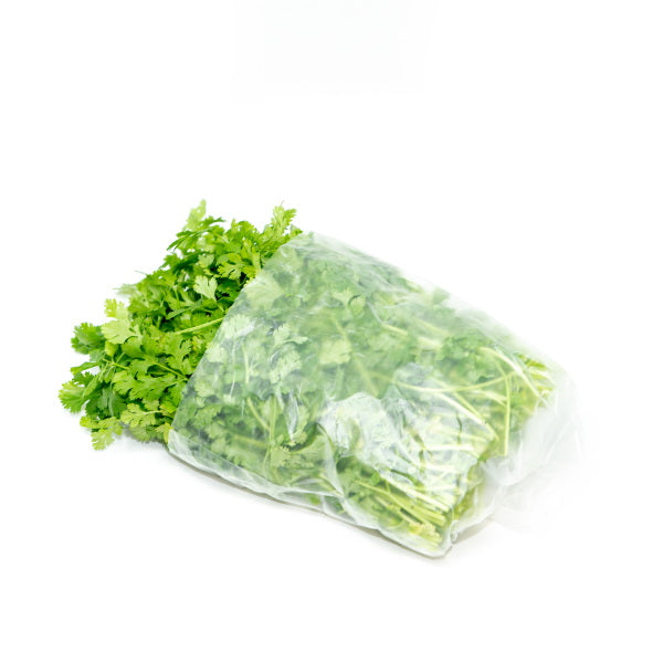 Fresh coriander bunch from Local Market, 0.1 kg herb pack with vibrant green leaves and sturdy stems.