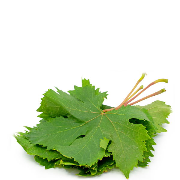 Fresh green grape leaves in a 0.5 kg box, ideal for cooking, from Local Market, featuring lush, tender vegetable leaves.