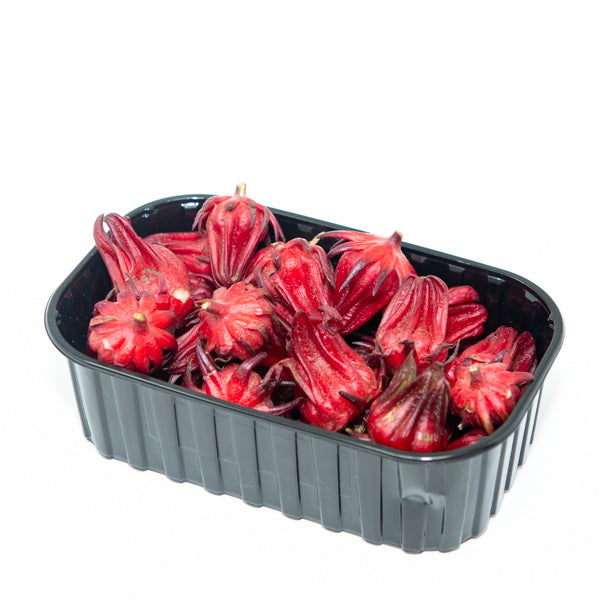 Fresh hibiscus flowers from Local Market, roselle herb pack, vibrant red blossoms for teas and herbal remedies.