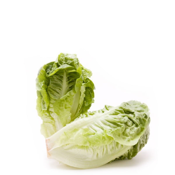 Fresh Little Gem baby lettuce heads in a 0.35 kg pack, grown by Holland, shown in a close-up image.