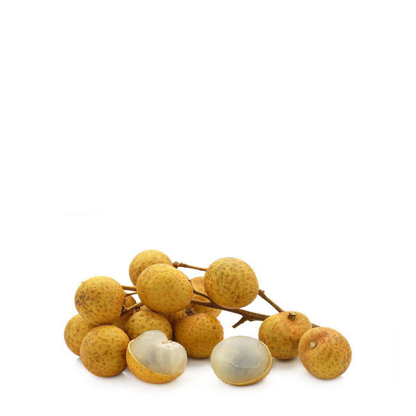 Fresh Longan fruit from Thailand in a 0.5 kg pack, showcasing the small, round, light brown tropical fruit with translucent flesh.