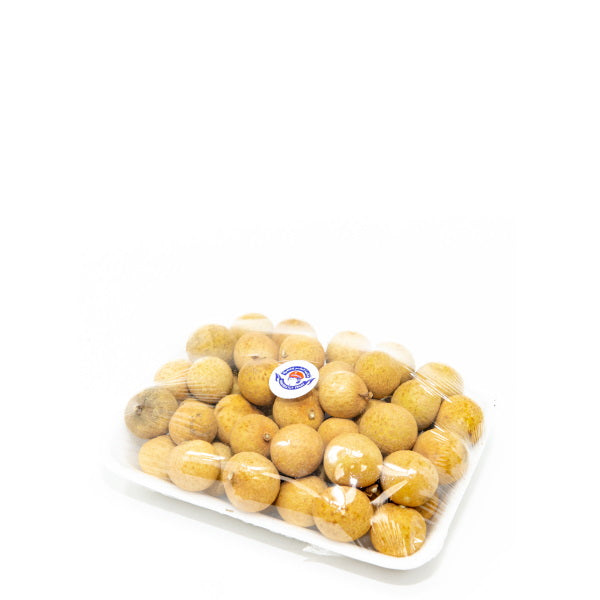 Fresh Longan fruit pack from Thailand, 0.5 kg, showcasing ripe, plump longan with light brown skin in a natural setting.