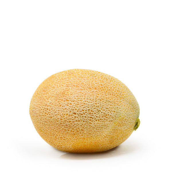 Fresh local Melon Sweet fruit from Local Market, single piece, showcasing vibrant orange flesh and smooth green rind.