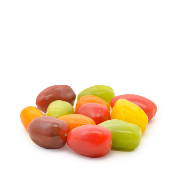 Nadec Candy Mix Plum tomatoes in a 0.25 kg pack, fresh colorful vegetable with vibrant red and yellow tomatoes.