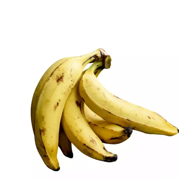 Fresh Nendran Kerala bananas in a 1 kg bunch from Local Market, showcasing bright yellow Indian fruit ready to eat.