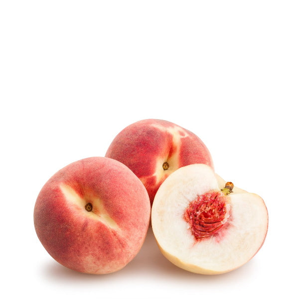 Fresh white peaches in a 1 kg pack from Sharbatly, showcasing ripe, juicy fruit with fuzzy skin and vibrant color.