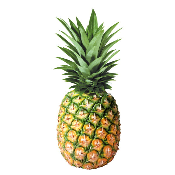 Fresh Honey Glow pineapple from Local Market, showing its vibrant yellow skin and leafy crown.
