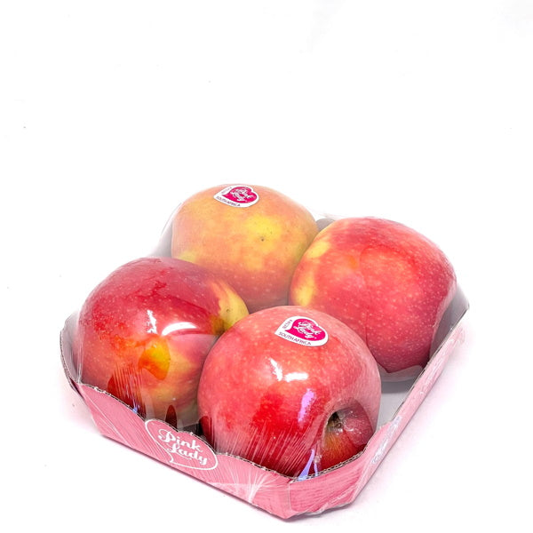 Fresh Pink Lady apples from Sharbatly in a 0.65 kg pack, showing vibrant pink skin and crisp texture.