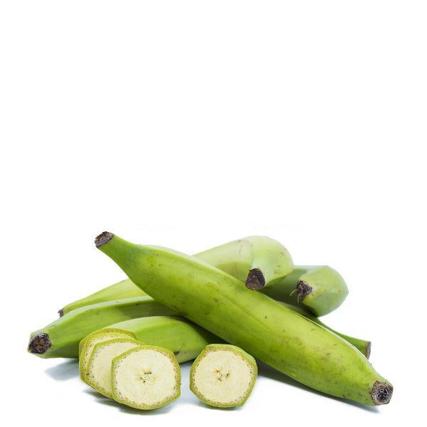 Green plantains bananas from Holland in a 1 kg pack, fresh fruit ideal for cooking or snacking