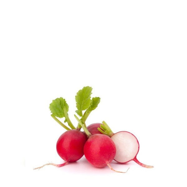 Fresh red radishes from Holland in a 0.125 kg pack, showcasing vibrant, crunchy vegetables ideal for salads and garnishes.