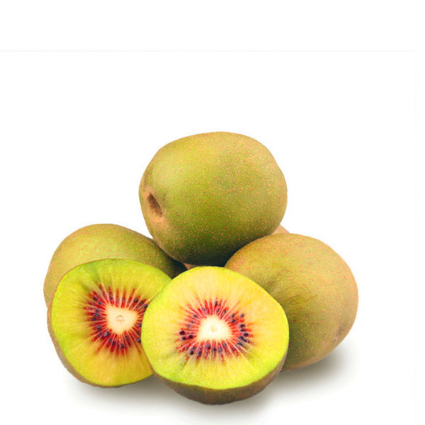 Red passion kiwifruit from Sharbatly, fresh red kiwi fruit in a 0.5 kg pack, showing vibrant red skin and juicy interior.