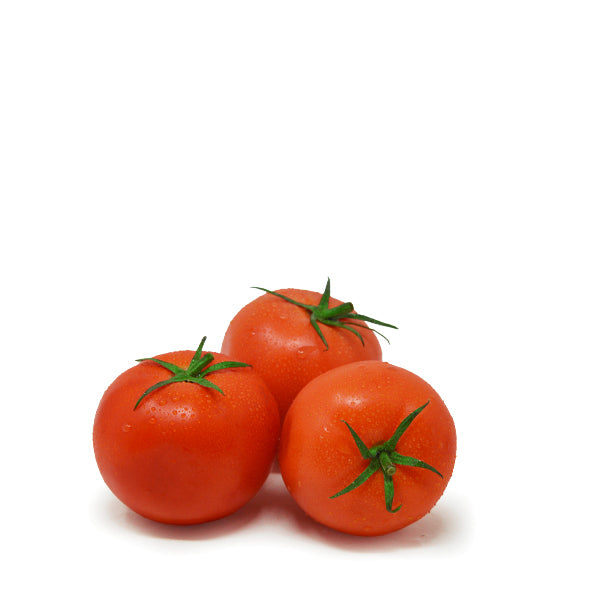 Fresh hydroponic Mahasil round tomatoes in a 3 kg carton, showcasing vibrant red vegetables ideal for salads and cooking.