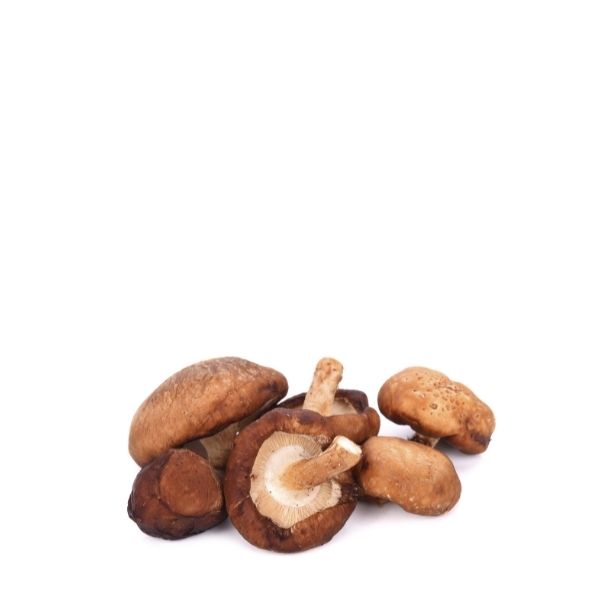 Fresh Holland shiitake mushrooms in a 0.1 kg bundle, showcasing their brown caps and white stems on a clean background.